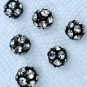 6 Vintage Swarovski Crystal Rhinestone Beads 10mm